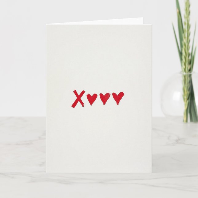 Minimalist Xoxo Hearts Card (Front)