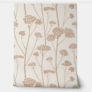 Minimalist Yarrow Flower Botanical Silhouette Wallpaper
