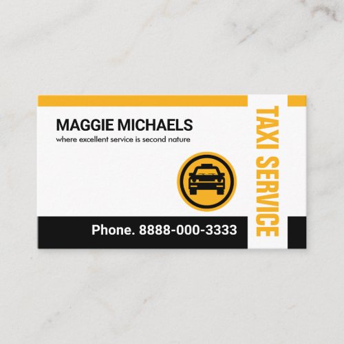 Minimalist Yellow Black Layers Taxi Business Card