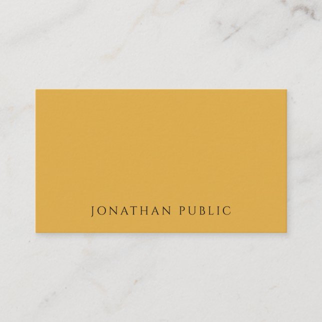 Minimalist Yellow Brown Red Modern Simple Template Business Card (Front)