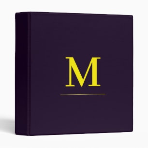 Minimalist yellow elegant sophisticated monogram 3 ring binder