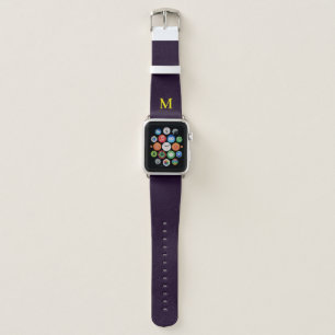 Minimalist yellow elegant sophisticated monogram apple watch band