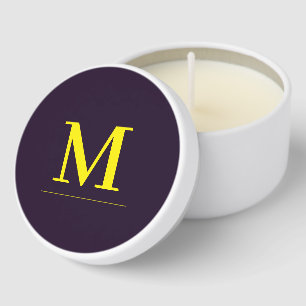 Minimalist yellow elegant sophisticated monogram mini candle favors