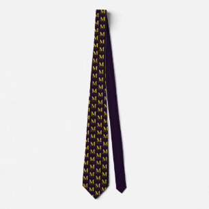 Minimalist yellow elegant sophisticated monogram neck tie