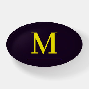 Minimalist yellow elegant sophisticated monogram paperweight