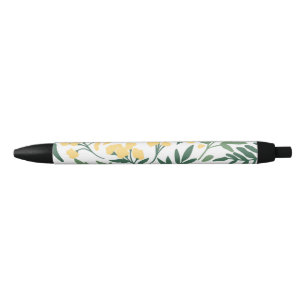 Minimalist yellow flowers and leafs pen