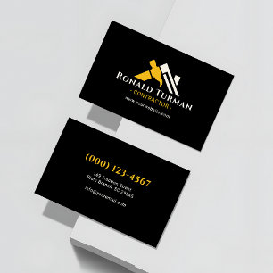 Minimalist Yellow Hammer House Luxe Contractor Business Card