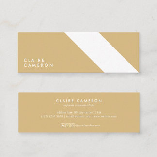 minimalist yellow modern geometric pattern mini business card