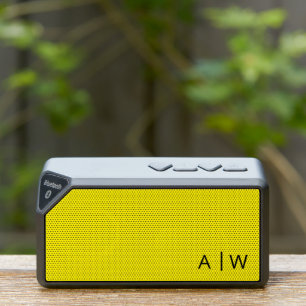 Minimalist Yellow Modern Monogram Bluetooth Speaker