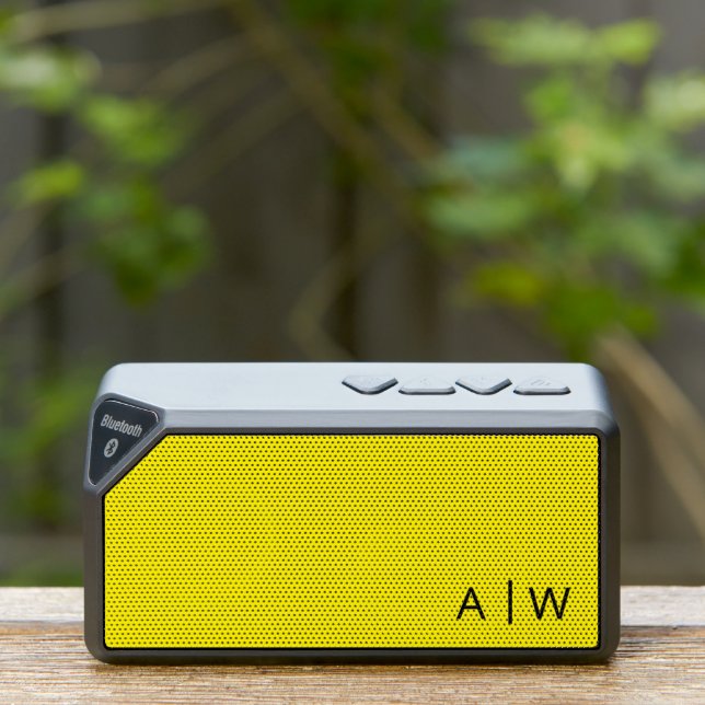 Minimalist Yellow Modern Monogram Bluetooth Speaker (Insitu(Outdoor))