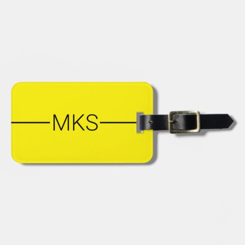 Minimalist Yellow Monogrammed Luggage Tag