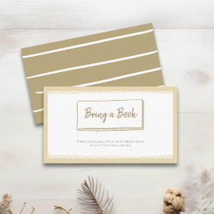 Minimalist Yellow Neutral Bring a Book Enclosure Card