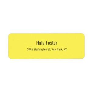 Minimalist Yellow Plain Elegant Modern Label