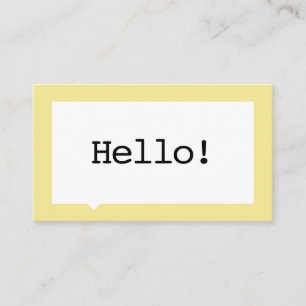 Minimalist Yellow Speech Bubble Business Card