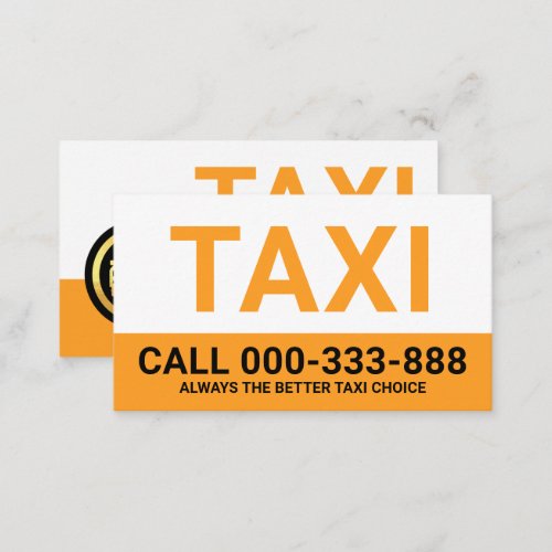 Minimalist Yellow Tax Cab Car Business Card