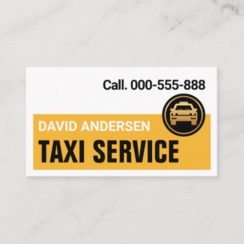 Minimalist Yellow Taxi Cab Driver Business Card