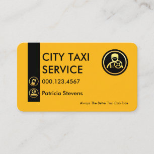 Minimalist Yellow Taxi Driver Tab Business Card