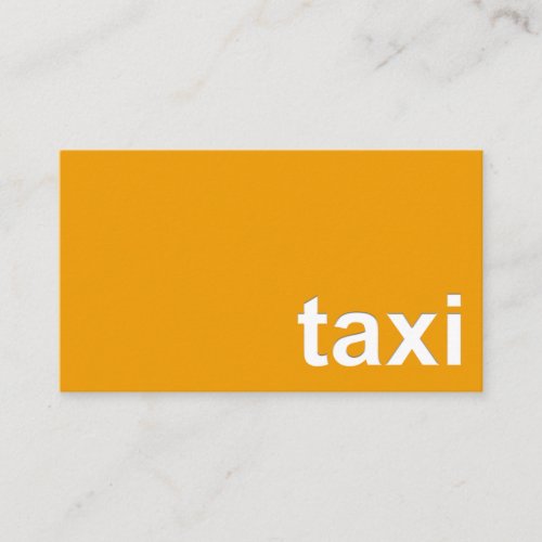 Minimalist Yellow Taxi Signage Driver Business Card