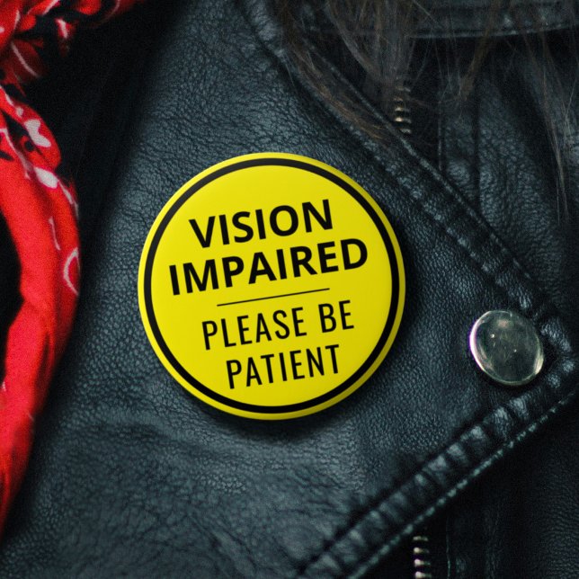 Minimalist Yellow Typography Vision Impaired Button (Minimalist Yellow Typography Vision Impaired Button)