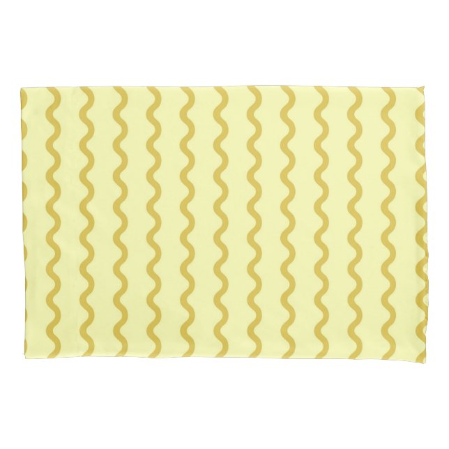 Minimalist Yellow Wavy Stripe Modern Bedding  Pillow Case (Front)