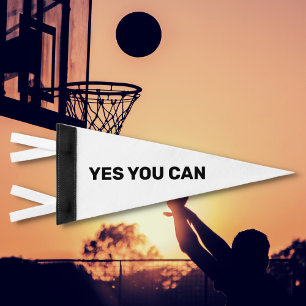 Minimalist Yes You Can Pennant Flag