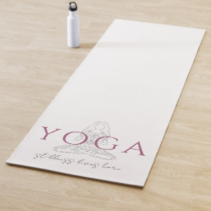 Minimalist Yoga Instructor Lotus Pose Illustration Mat
