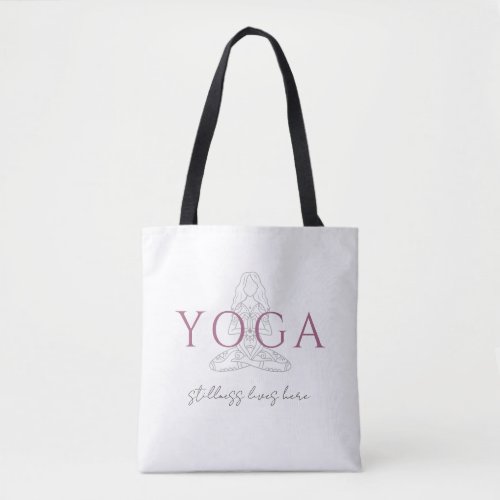 Minimalist Yoga Instructor Lotus Pose Illustration Tote Bag