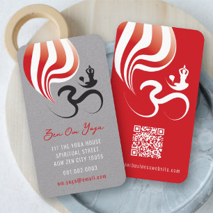 Minimalist Yoga Spiritual Flame Om Zen Calligraphy Business Card