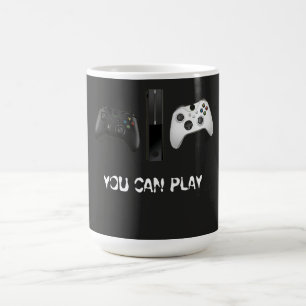 Minimalist "You Can Play" Gaming Controller Mug