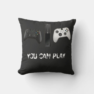 Minimalist "You Can Play" Gaming Controller  Throw Pillow