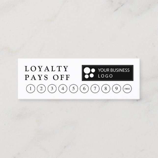 Minimalist Your Logo Loyalty Punch Card (Front)