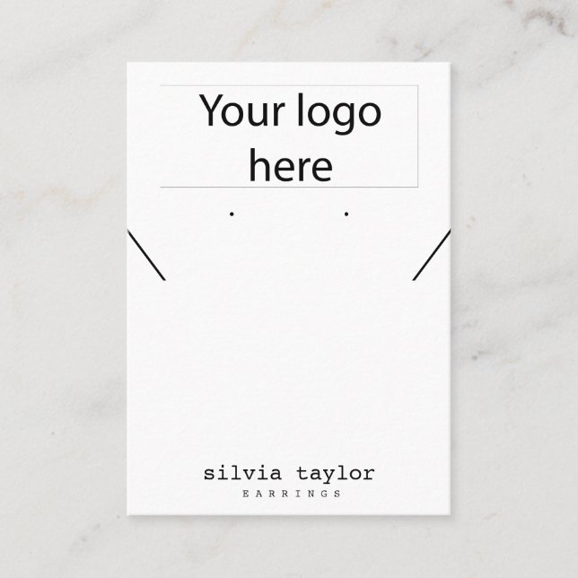 Minimalist Your logo necklace earring display card (Front)