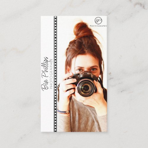 Minimalist Your Photo  Logo Photography Business Business Card