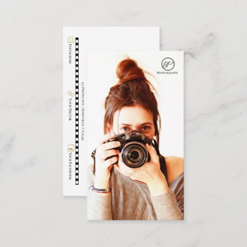 Minimalist Your Photo  Logo Photography Business Card