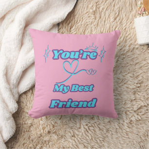 Minimalist "You're My Best Friend"  Throw Pillow