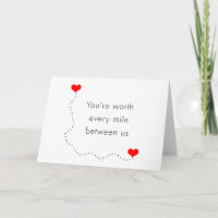 minimalist "you're worth every mile between us"