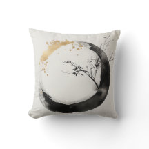 Minimalist Zen Circle Throw Pillow