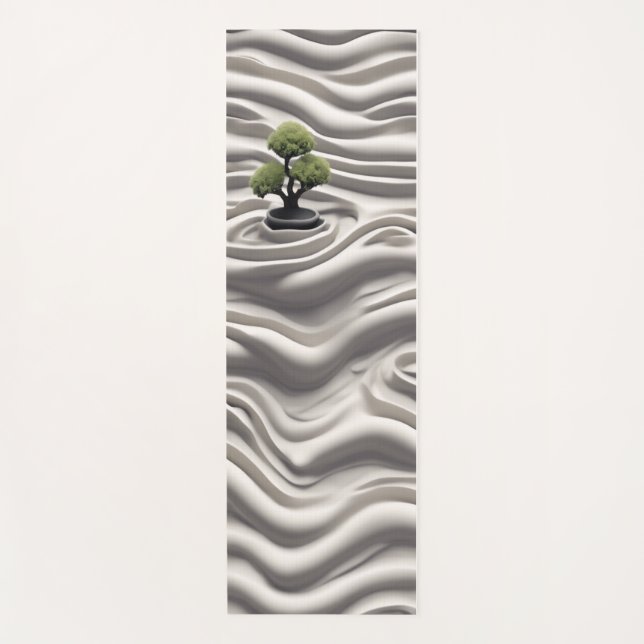 Minimalist Zen Garden Bonsai Yoga Mat – Meditation (Front)