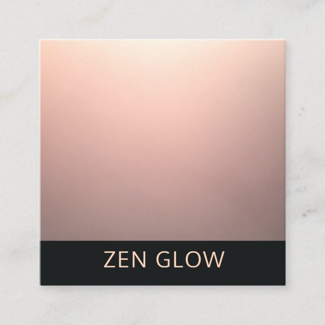 Minimalist Zen Glow Energy Healer Square Business Card (Front)