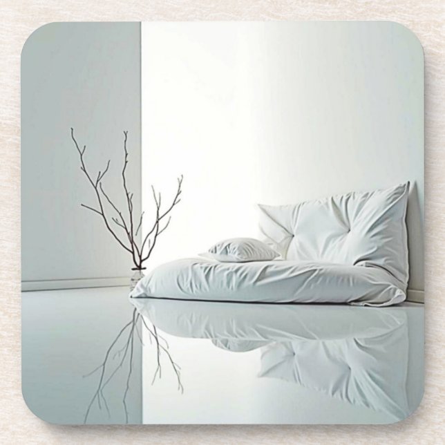 Minimalist Zen Interior Design Beverage Coaster (Front)