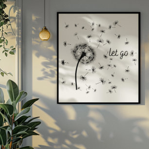 Minimalist Zen Let Go Mindfulness Botanical Framed Art