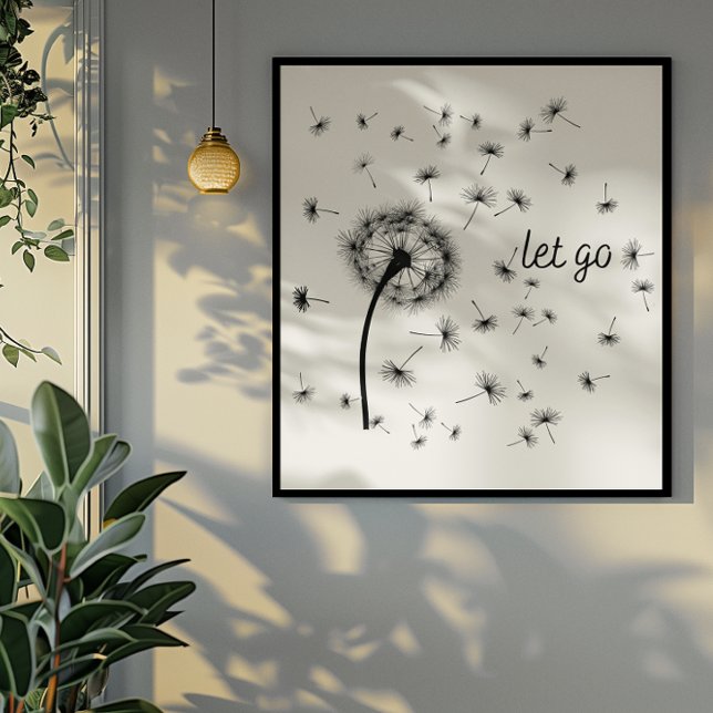 Minimalist Zen Let Go Mindfulness Botanical Framed Art (Creator Uploaded)