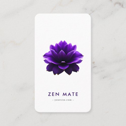 Minimalist Zen Lotus Yoga Wellness Qr Code Business Card