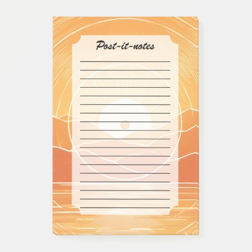 Minimalist Zen Mountain Ocean Retro Sunset Post-it Notes