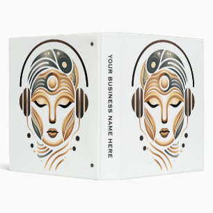 Minimalist Zen Music Goddess Geometric Abstract 3 Ring Binder