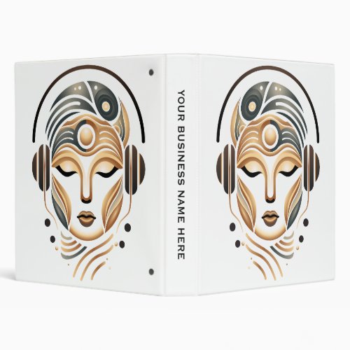 Minimalist Zen Music Goddess Geometric Abstract 3 Ring Binder