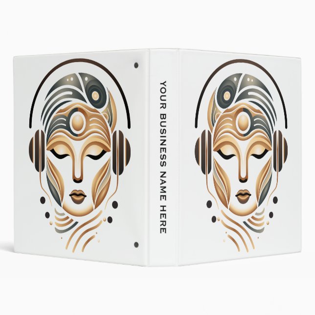 Minimalist Zen Music Goddess Geometric Abstract 3 Ring Binder (Background)