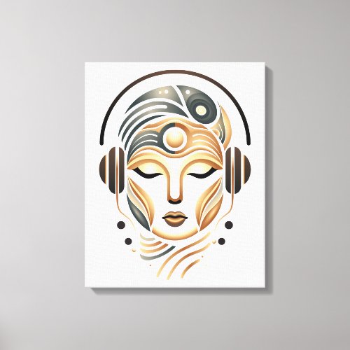 Minimalist Zen Music Goddess Geometric Abstract Canvas Print