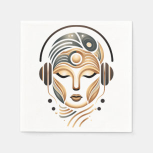 Minimalist Zen Music Goddess Geometric Abstract Napkins