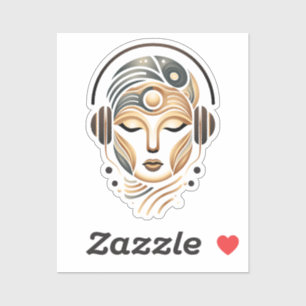 Minimalist Zen Music Goddess Geometric Abstract Sticker